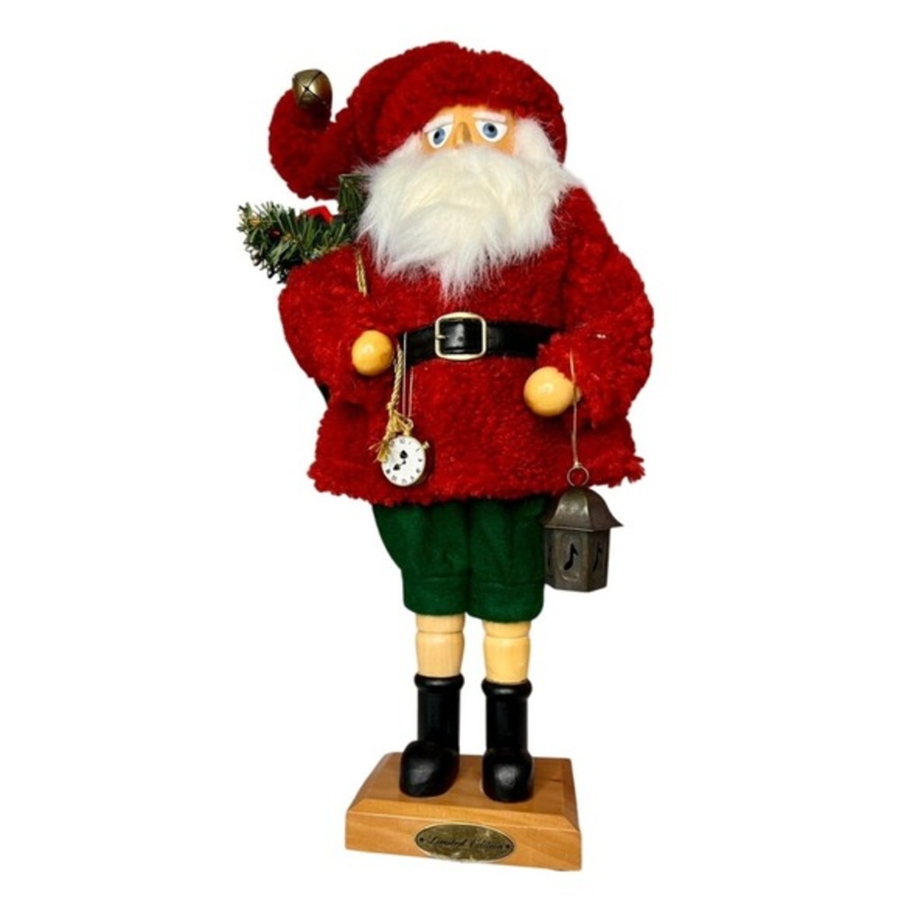 Grandeur Noel Wood Santa Nutcracker Christmas Decoration Father Time Limited NIB